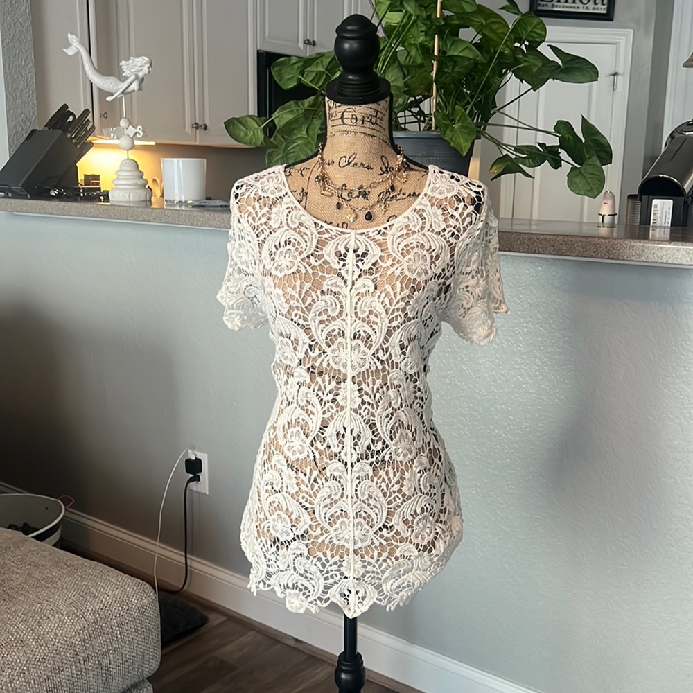 White Crochet Shirt